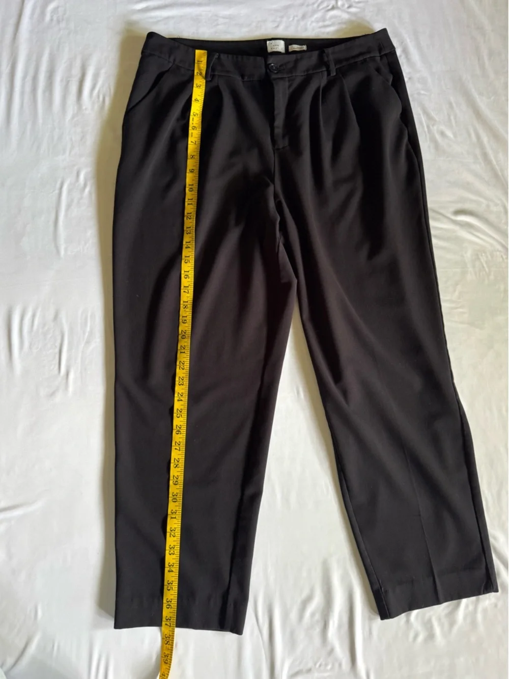 A New Day Black Tapered Dress Pants Size 14 Work Office Career Stretch Ankle